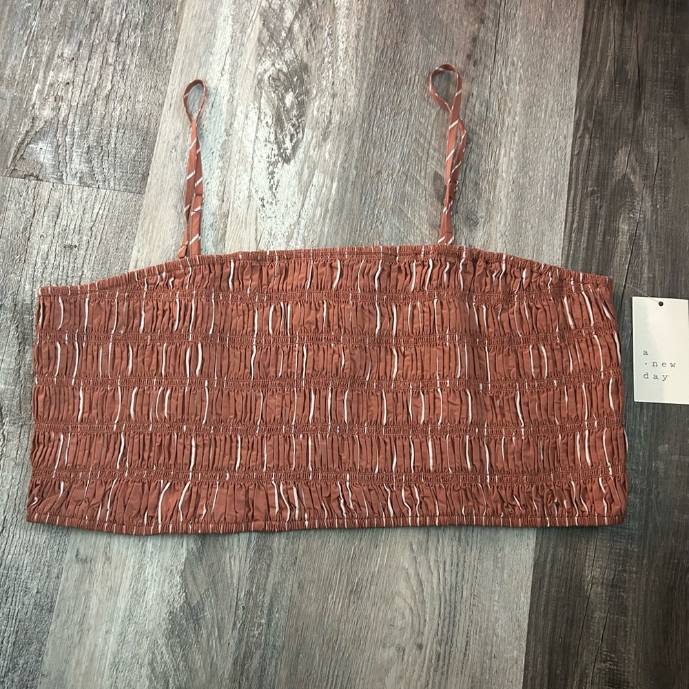 A New Day NWT Ruched Crop Top, Rust XL